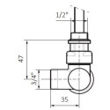 Zawór Lewy Zespolony Termostatyczny Kątowy z Rurką Zanurzeniową GZ 1/2" GZ 3/4" Czarny Mat TGZTCM006 Terma Zawór Lewy Zespolony Termostatyczny Kątowy z Rurką Zanurzeniową GZ 1/2" GZ 3/4" Czarny Mat TGZTCM006 Terma