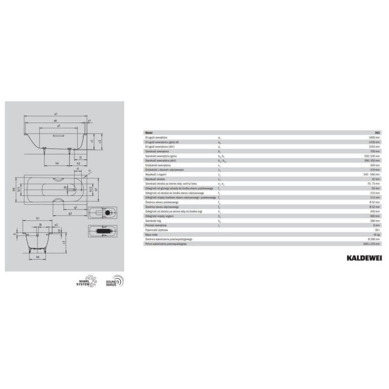 Wanna Do Zabudowy Saniform Plus 362-1 160x70 cm 111700010001 Kaldewei Wanna Do Zabudowy Saniform Plus 362-1 160x70 cm 111700010001 Kaldewei
