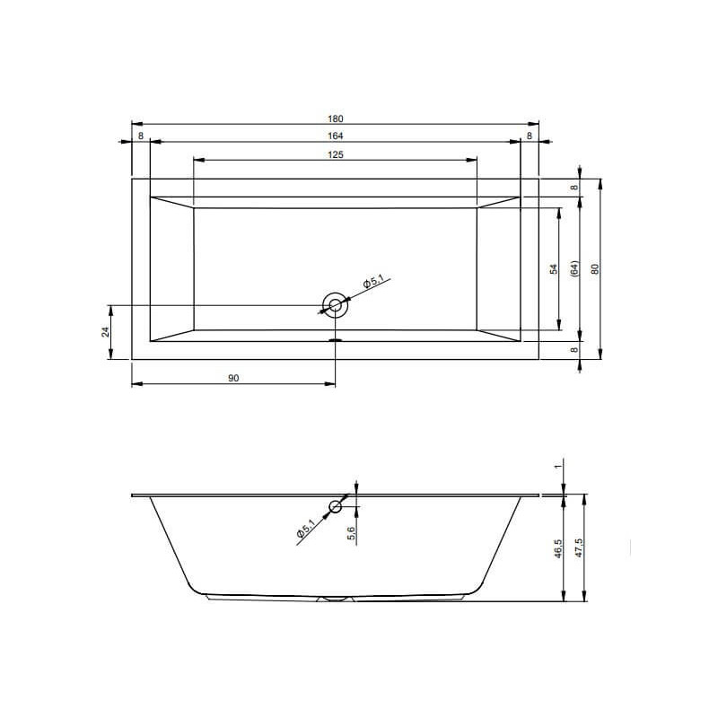 Wanna Prostokątna Do Zabudowy Lugo 180x80 Biały Połysk Riho Wanna Prostokątna Do Zabudowy Lugo 180x80 Biały Połysk Riho