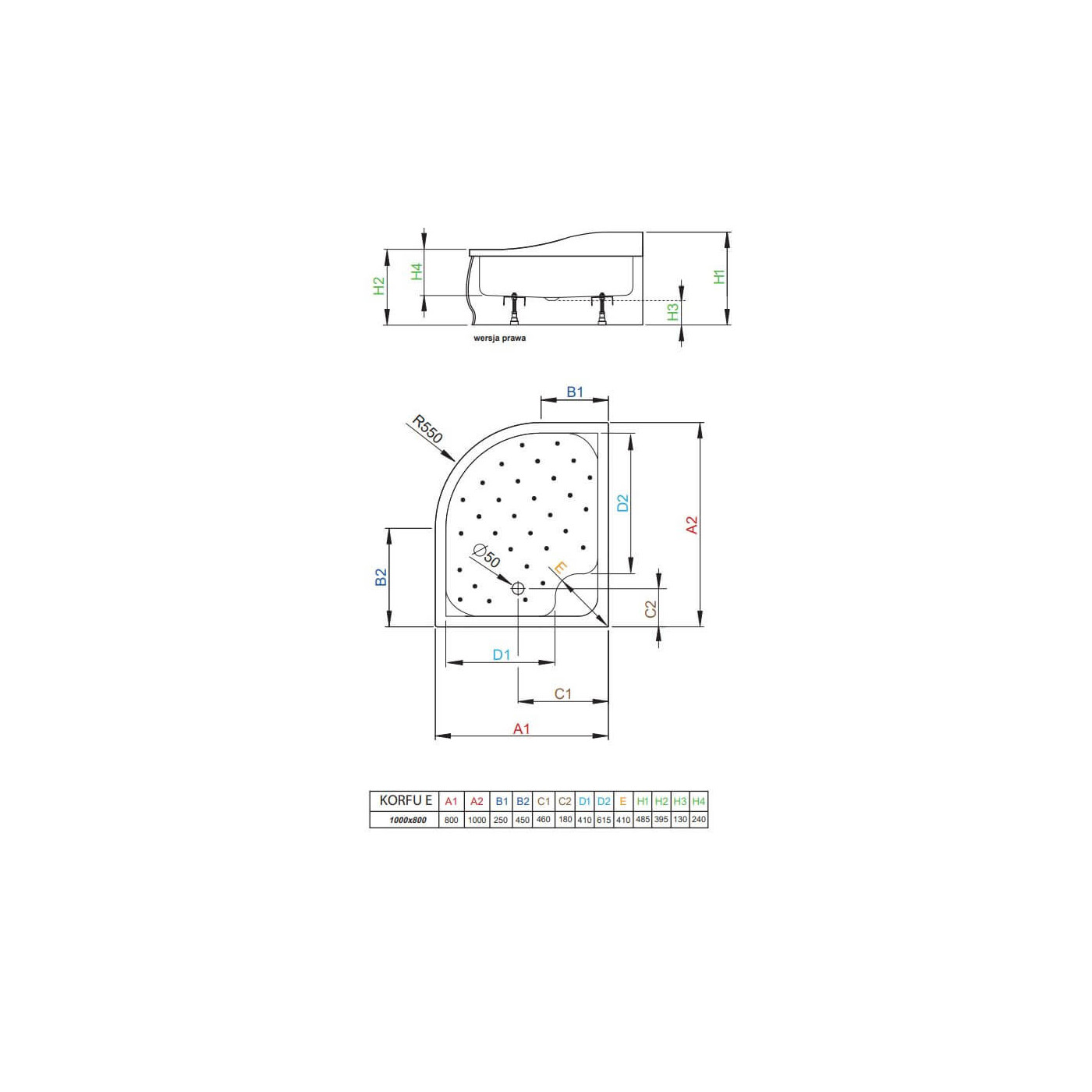Brodzik Korfu E Lewy Biały 4E81400-03L 100x80 Radaway Brodzik Korfu E Lewy Biały 4E81400-03L 100x80 Radaway