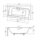 Wanna Asymetryczna Infinity Prawa 160x100 Besco Wanna Asymetryczna Infinity Prawa 160x100 Besco