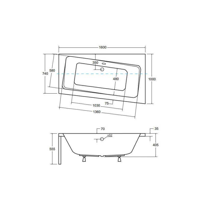 Wanna Asymetryczna Infinity Prawa 160x100 Besco Wanna Asymetryczna Infinity Prawa 160x100 Besco