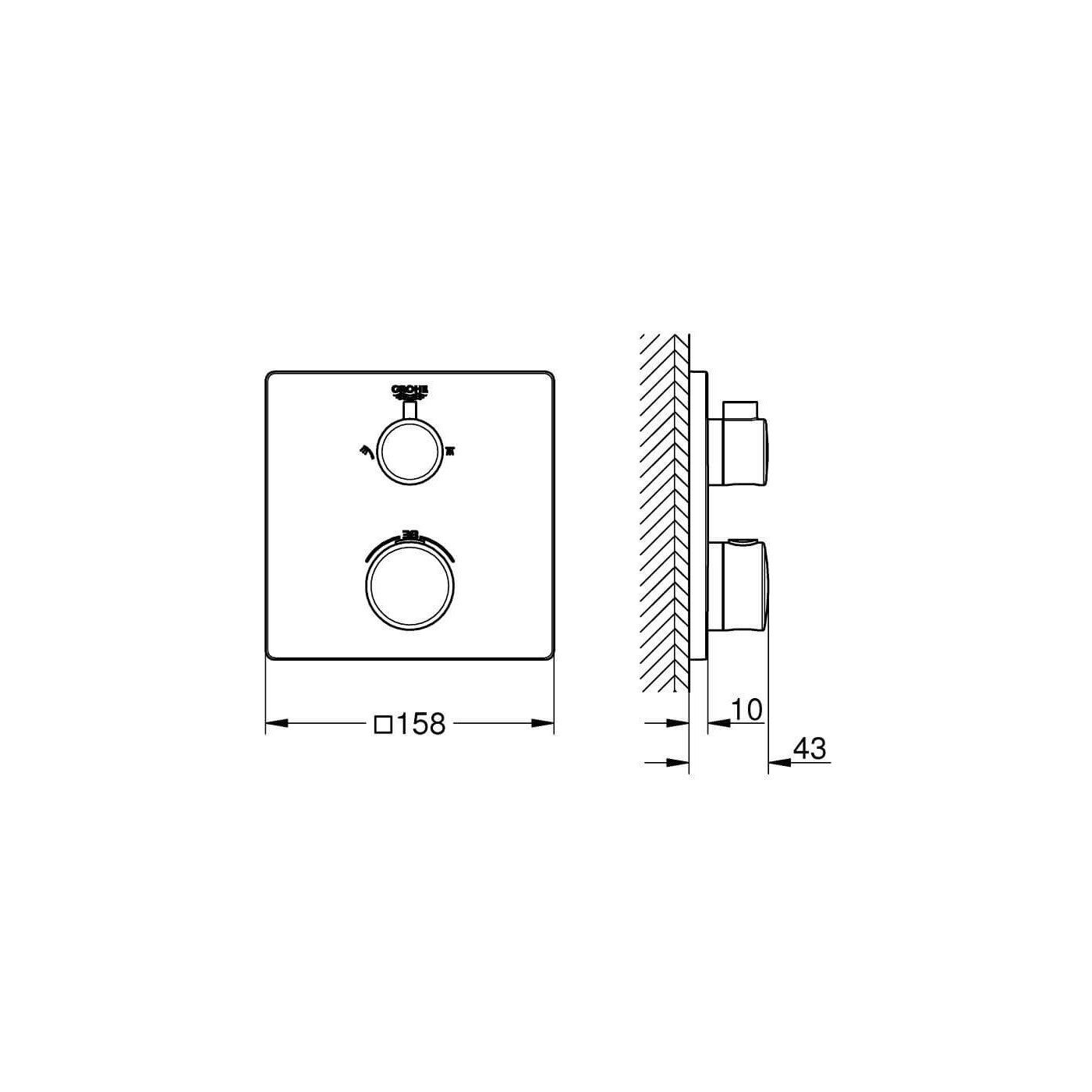 Bateria Prysznicowa Grohtherm Podtynkowa Termostatyczna Chrom 24079000 Grohe Bateria Prysznicowa Grohtherm Podtynkowa Termostatyczna Chrom 24079000 Grohe
