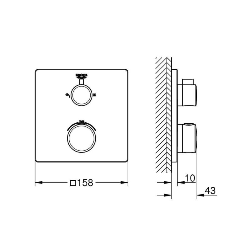 Bateria Prysznicowa Grohtherm Podtynkowa Termostatyczna Chrom 24079000 Grohe Bateria Prysznicowa Grohtherm Podtynkowa Termostatyczna Chrom 24079000 Grohe