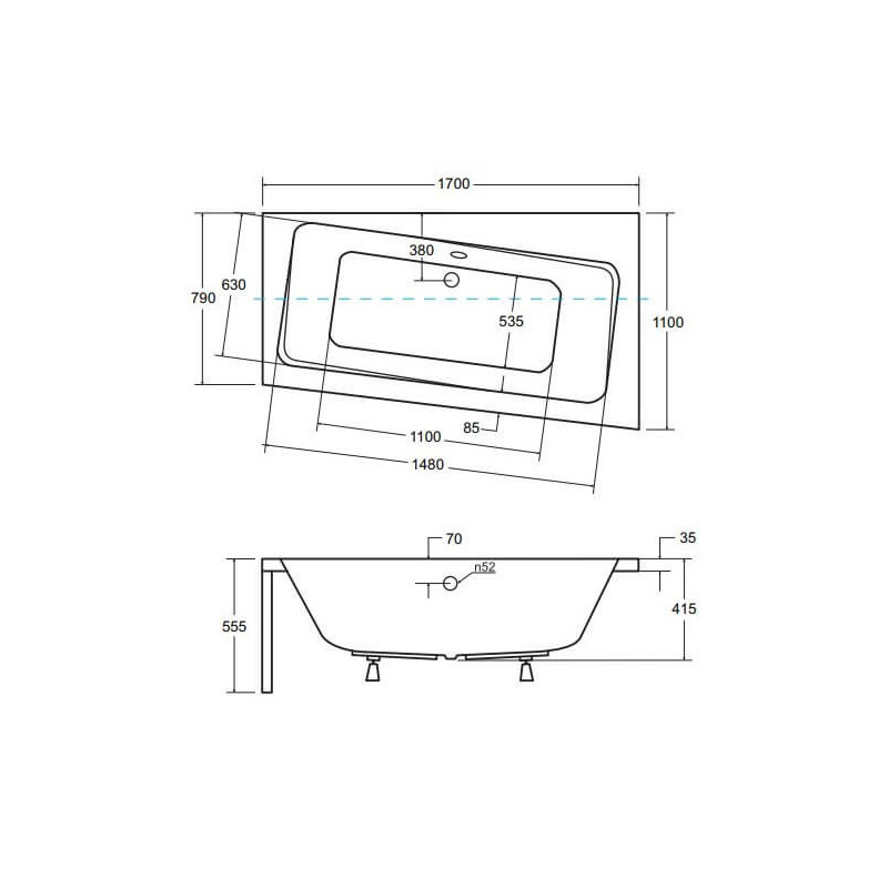 Wanna Asymetryczna Infinity Prawa 170x110 Besco Wanna Asymetryczna Infinity Prawa 170x110 Besco