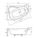 Wanna Asymetryczna Rima Lewa 170x110 Besco Wanna Asymetryczna Rima Lewa 170x110 Besco