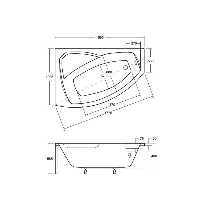 Wanna Asymetryczna Rima Lewa 170x110 Besco Wanna Asymetryczna Rima Lewa 170x110 Besco