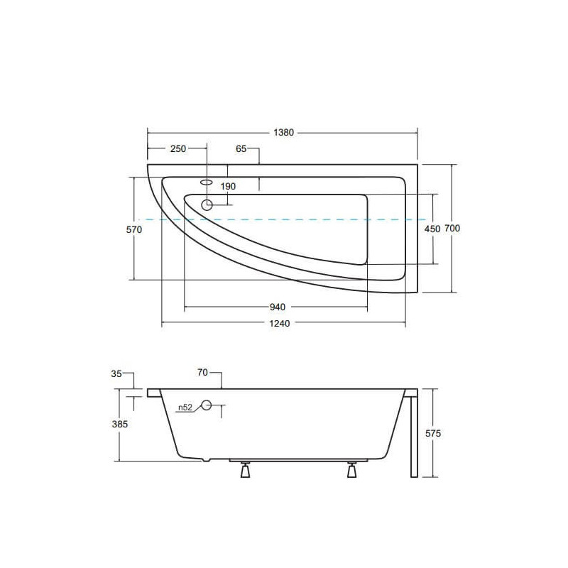 Wanna Asymetryczna Praktika Prawa 140x70 Besco Wanna Asymetryczna Praktika Prawa 140x70 Besco