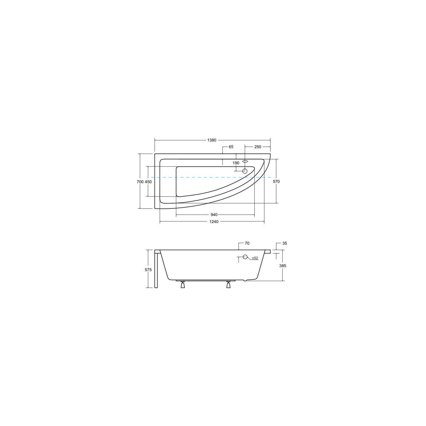 Wanna Asymetryczna Praktika Lewa 140x70 Besco Wanna Asymetryczna Praktika Lewa 140x70 Besco