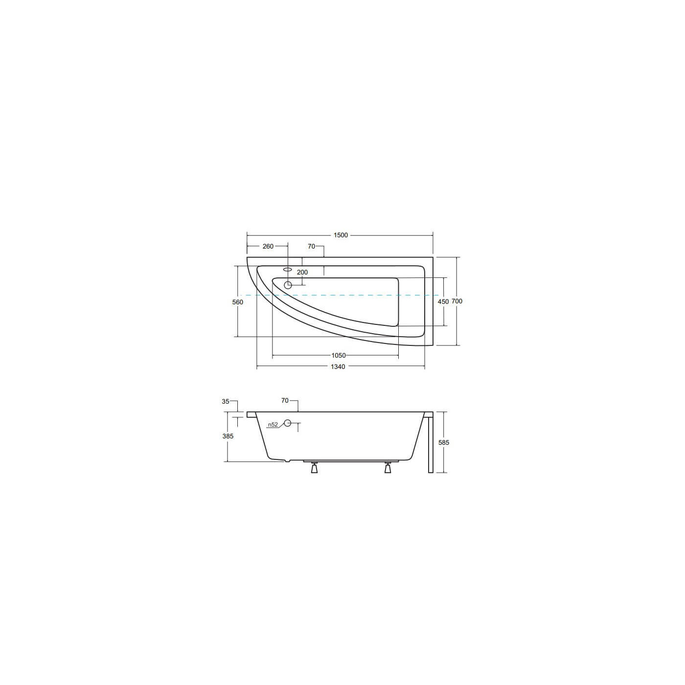 Wanna Asymetryczna Praktika Prawa 150x70 Besco Wanna Asymetryczna Praktika Prawa 150x70 Besco