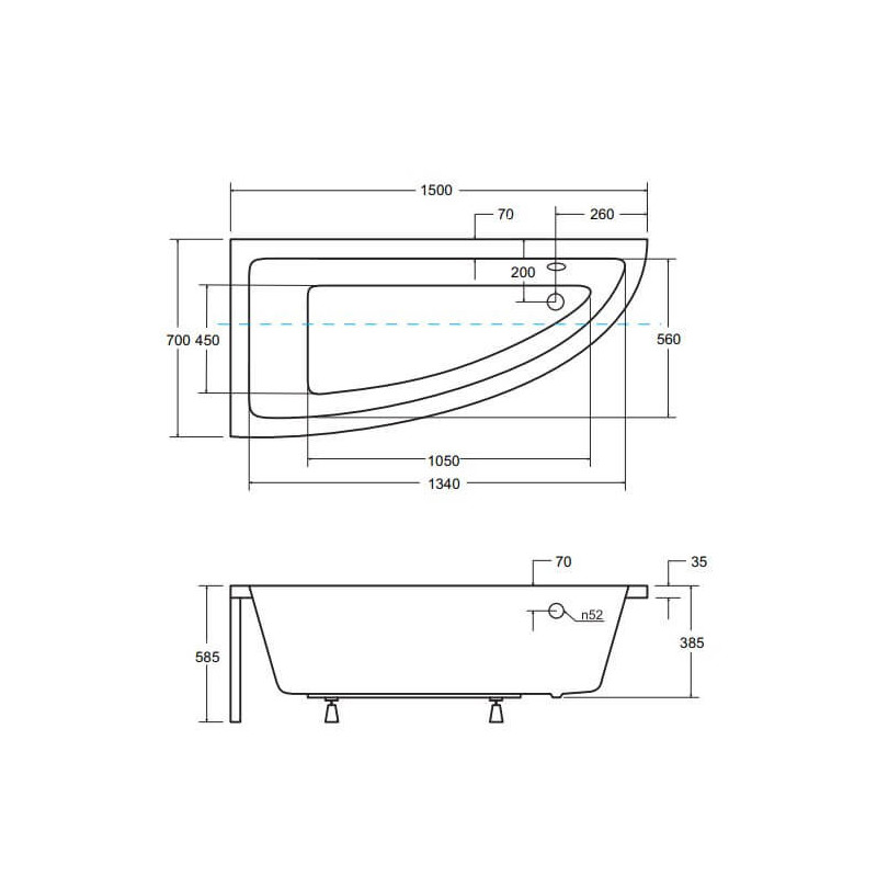 Wanna Asymetryczna Praktika Lewa 150x70 Besco Wanna Asymetryczna Praktika Lewa 150x70 Besco