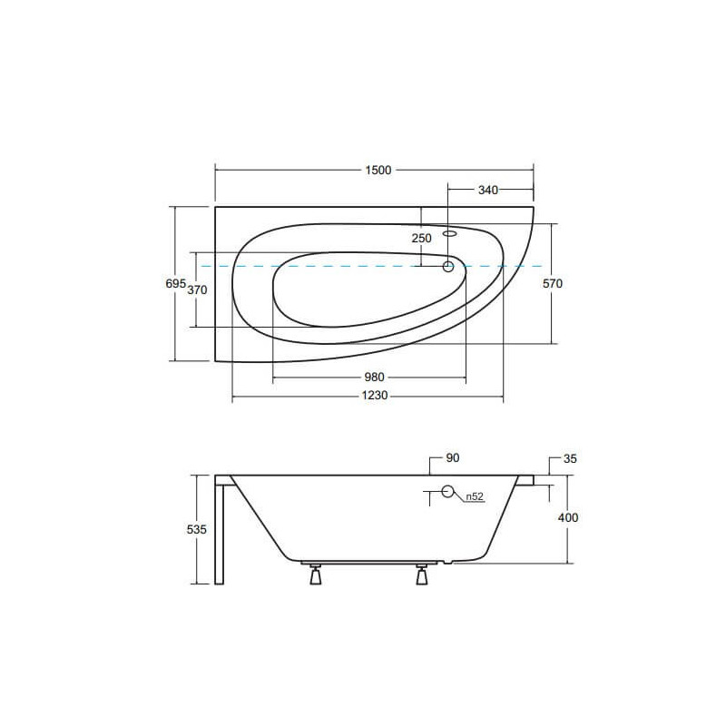 Wanna Asymetryczna Milena Lewa 150x70 Besco Wanna Asymetryczna Milena Lewa 150x70 Besco