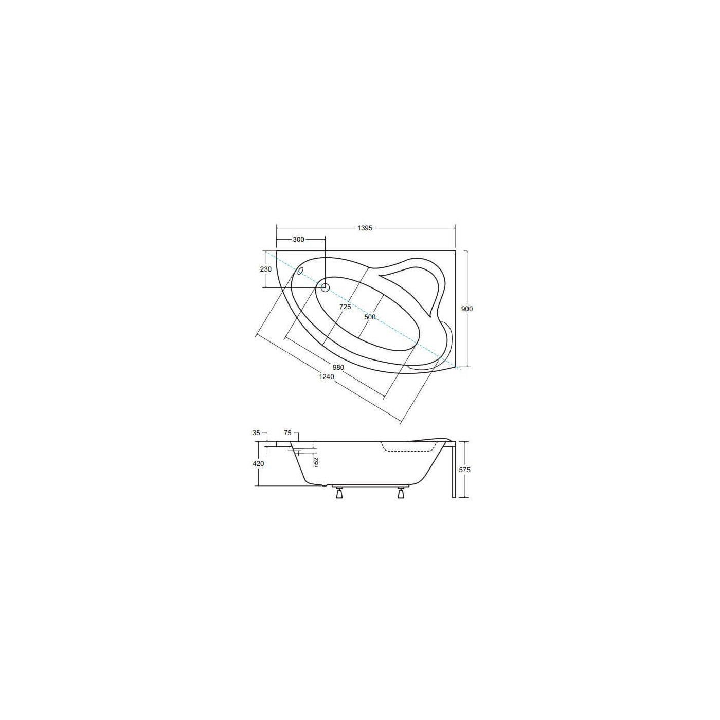 Wanna Asymetryczna Ada Prawa 140x90 Besco Wanna Asymetryczna Ada Prawa 140x90 Besco