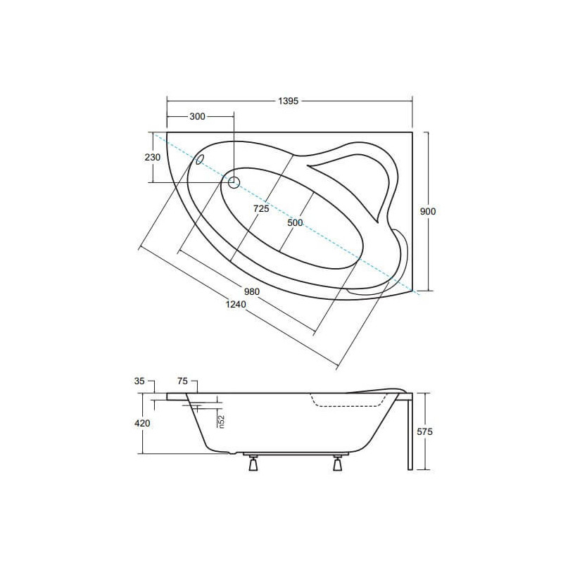 Wanna Asymetryczna Ada Prawa 140x90 Besco Wanna Asymetryczna Ada Prawa 140x90 Besco