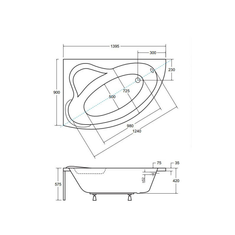 Wanna Asymetryczna Ada Lewa 140x90 Besco Wanna Asymetryczna Ada Lewa 140x90 Besco