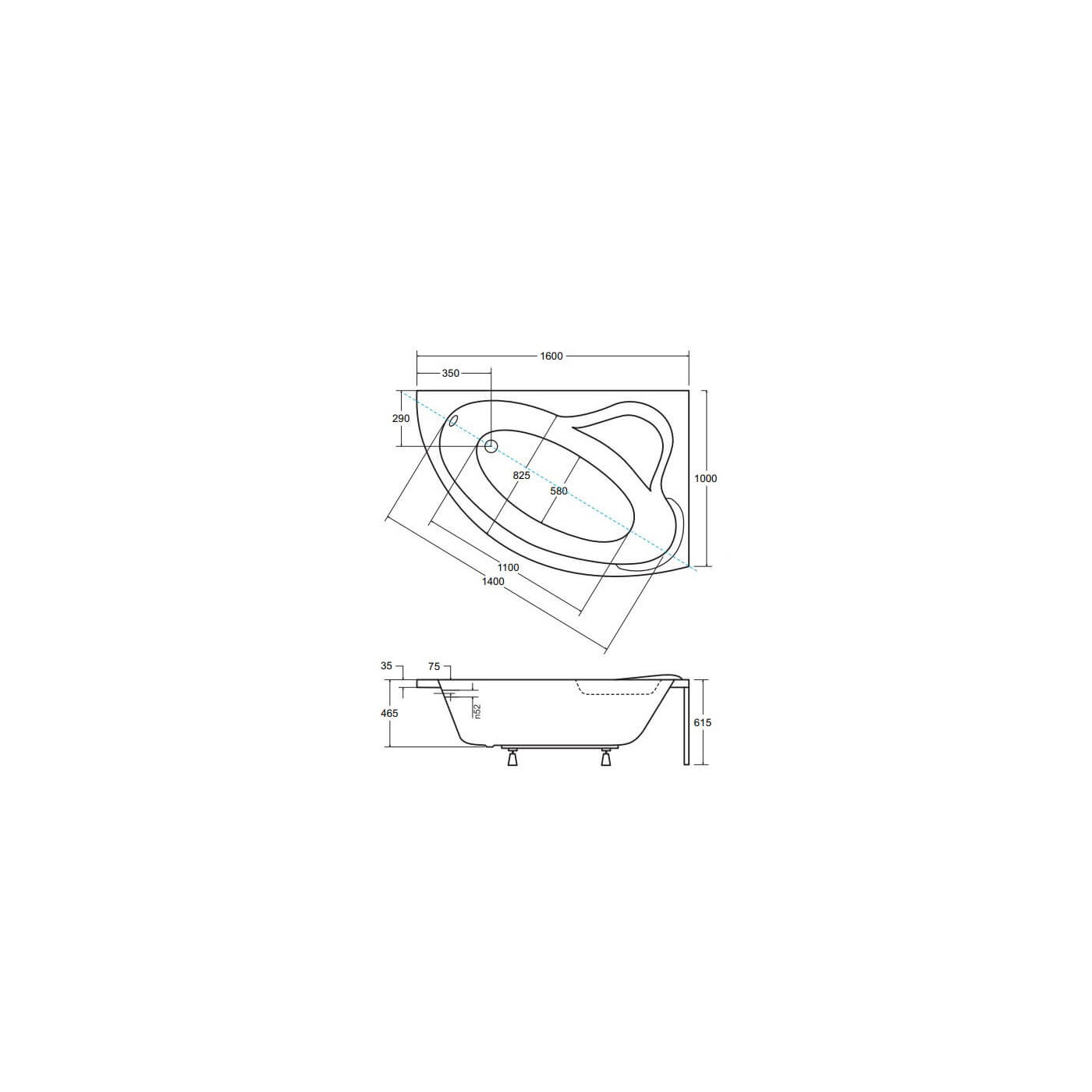 Wanna Asymetryczna Ada Prawa 160x100 Besco Wanna Asymetryczna Ada Prawa 160x100 Besco