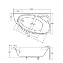 Wanna Asymetryczna Finezja Nova Prawa 140x95 Besco Wanna Asymetryczna Finezja Nova Prawa 140x95 Besco