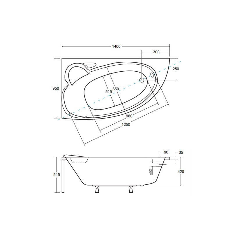 Wanna Asymetryczna Finezja Nova Lewa 140x95 Besco Wanna Asymetryczna Finezja Nova Lewa 140x95 Besco