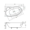 Wanna Asymetryczna Finezja Nova Lewa 155x95 Besco Wanna Asymetryczna Finezja Nova Lewa 155x95 Besco