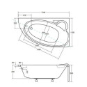 Wanna Asymetryczna Finezja Nova Prawa 170x110 Besco Wanna Asymetryczna Finezja Nova Prawa 170x110 Besco
