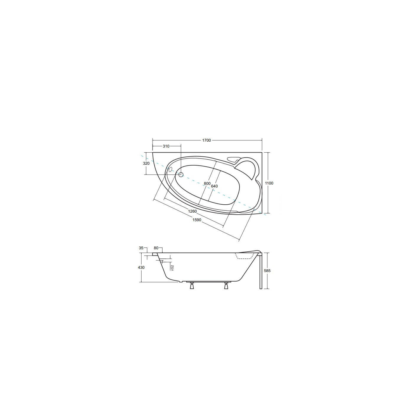 Wanna Asymetryczna Finezja Nova Prawa 170x110 Besco Wanna Asymetryczna Finezja Nova Prawa 170x110 Besco