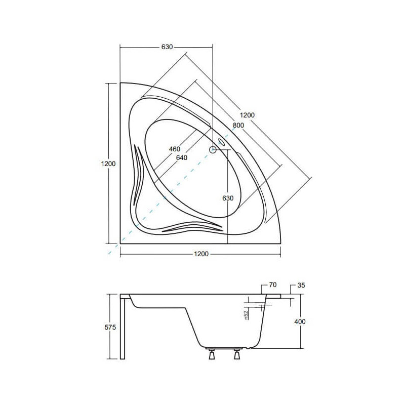 Wanna Symetryczna Mia 120x120 Besco Wanna Symetryczna Mia 120x120 Besco