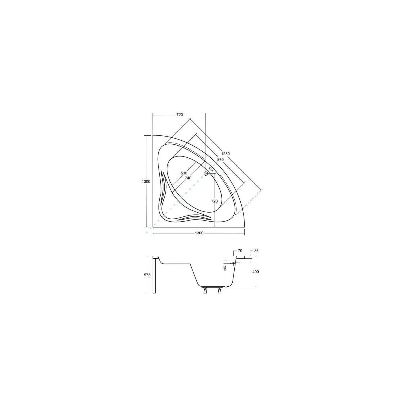 Wanna Symetryczna Mia 130x130 Besco Wanna Symetryczna Mia 130x130 Besco