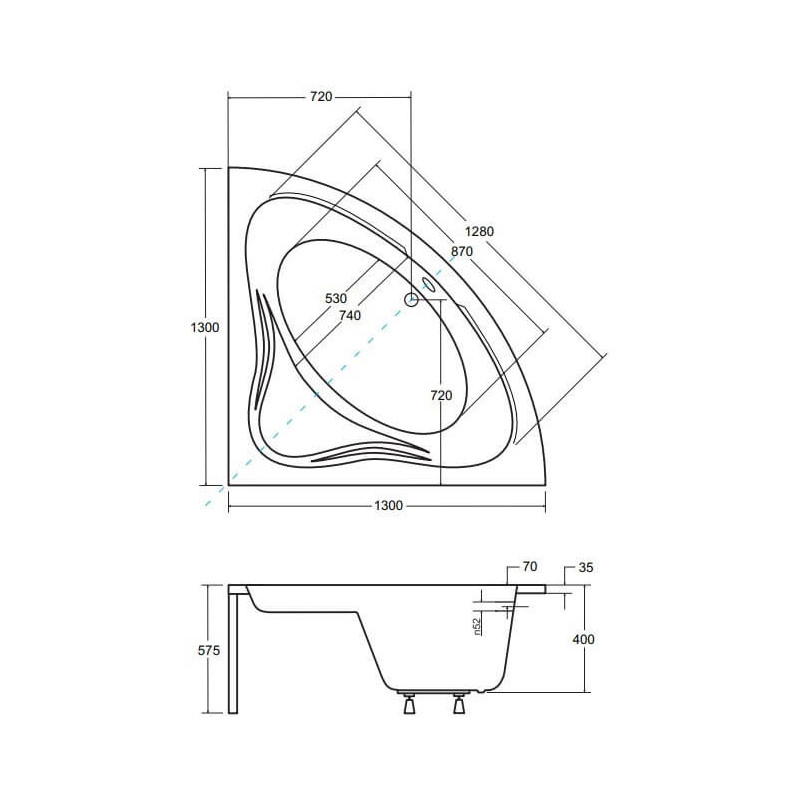 Wanna Symetryczna Mia 130x130 Besco Wanna Symetryczna Mia 130x130 Besco