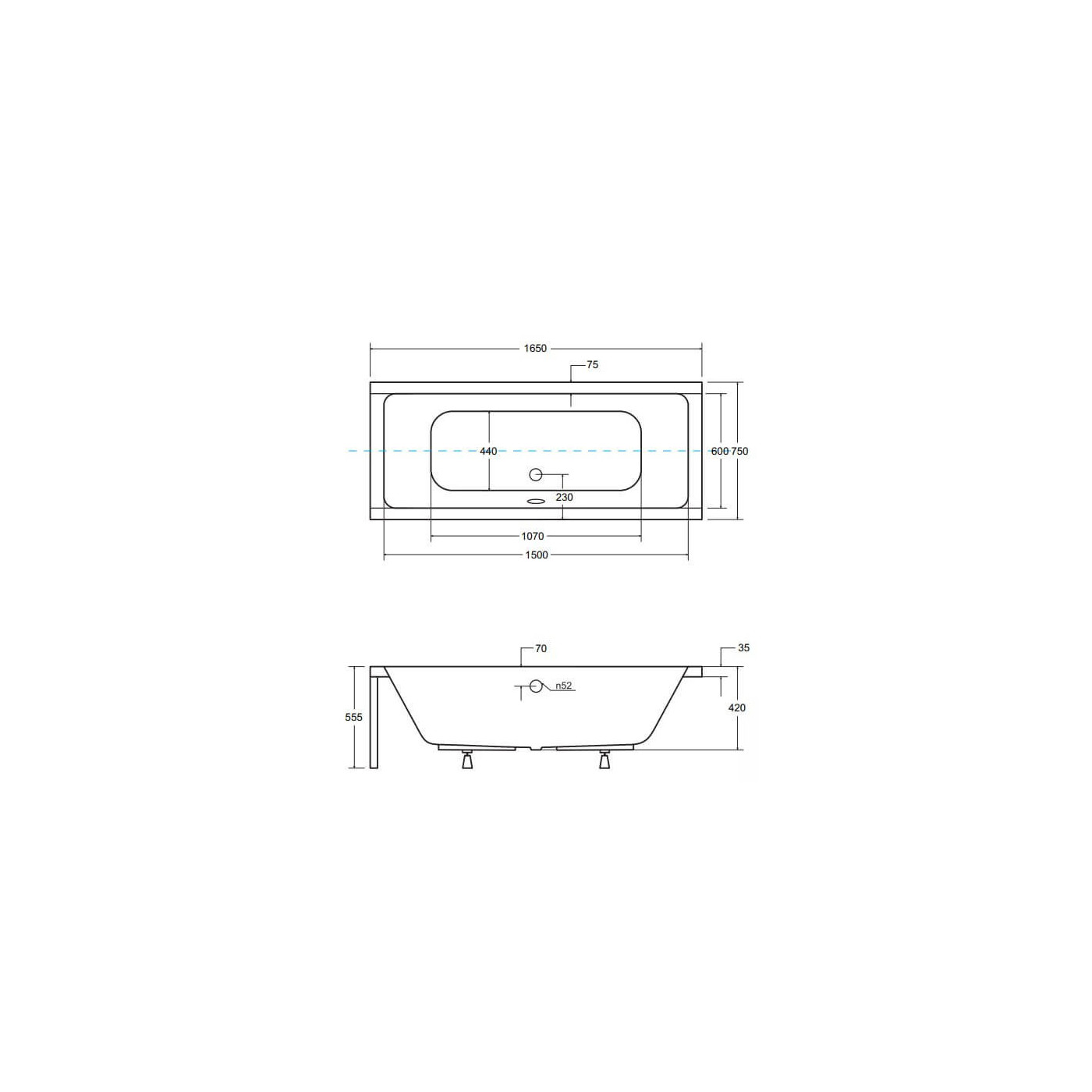 Wanna Do Zabudowy Quadro 165x75 Besco Wanna Do Zabudowy Quadro 165x75 Besco