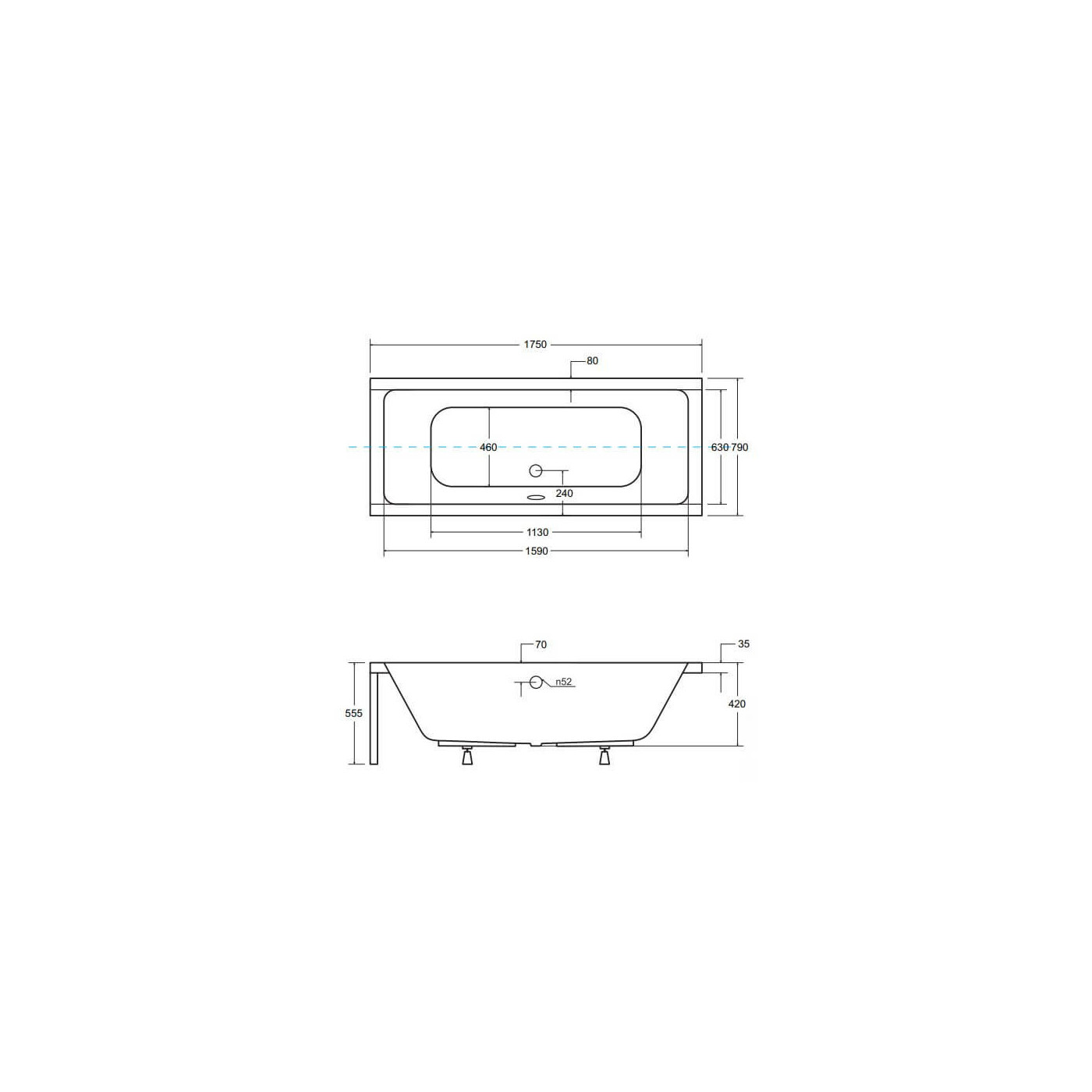 Wanna Do Zabudowy Quadro Slim 175x80 Besco Wanna Do Zabudowy Quadro Slim 175x80 Besco
