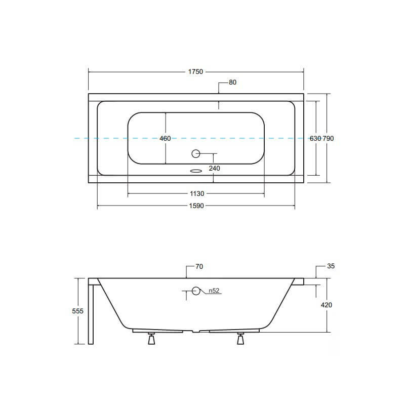 Wanna Do Zabudowy Quadro Slim 175x80 Besco Wanna Do Zabudowy Quadro Slim 175x80 Besco