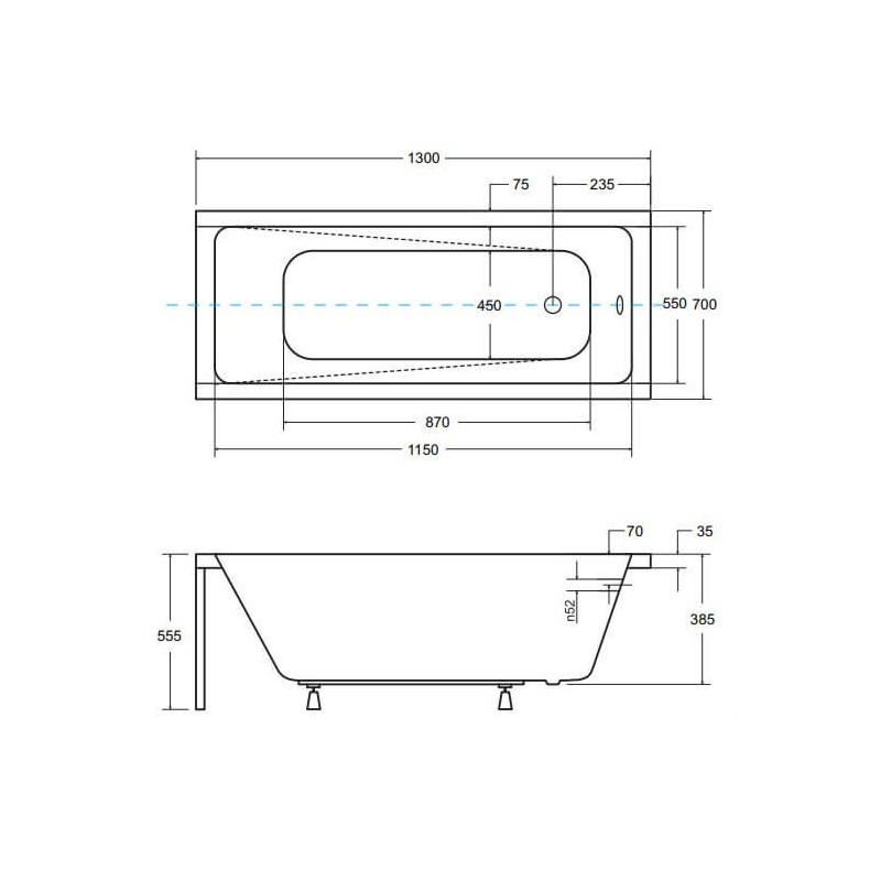 Wanna Do Zabudowy Modern 130x70 Besco Wanna Do Zabudowy Modern 130x70 Besco