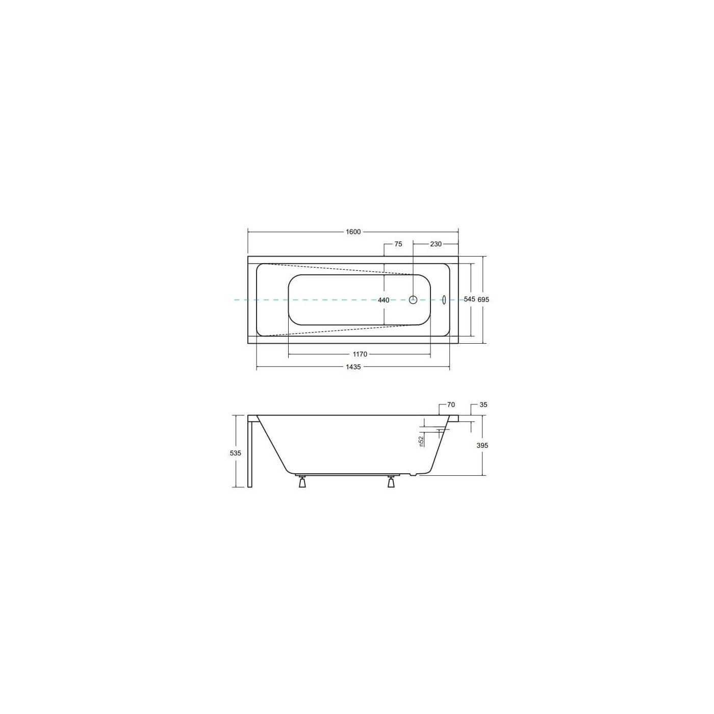 Wanna Do Zabudowy Modern 160x70 WAM-160-MO Besco Wanna Do Zabudowy Modern 160x70 WAM-160-MO Besco