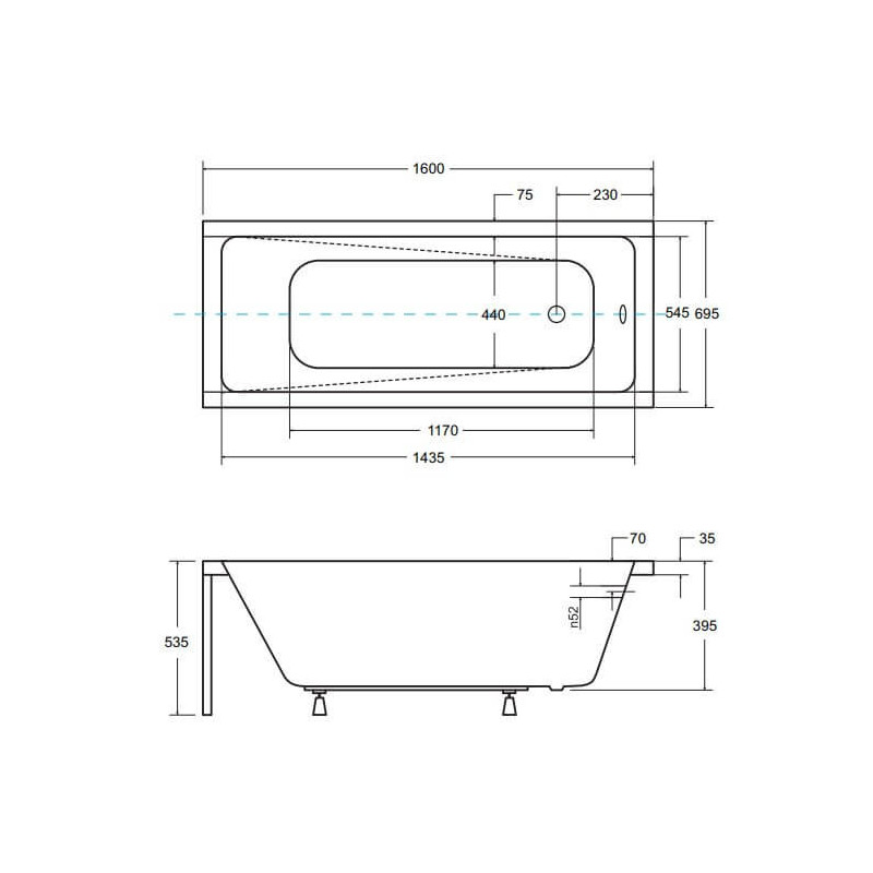 Wanna Do Zabudowy Modern 160x70 WAM-160-MO Besco Wanna Do Zabudowy Modern 160x70 WAM-160-MO Besco