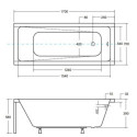 Wanna Do Zabudowy Modern 170x70 WAM-170-MO Besco Wanna Do Zabudowy Modern 170x70 WAM-170-MO Besco