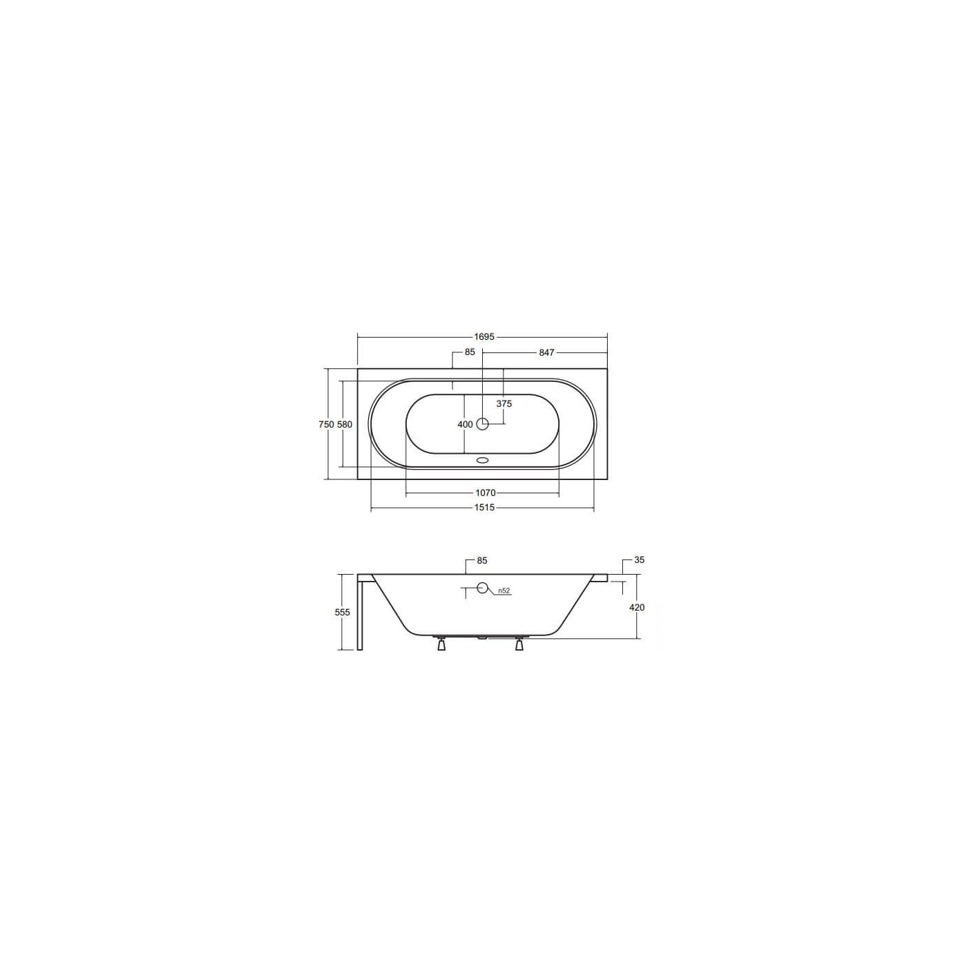 Wanna Do Zabudowy Vitae 170x75 Besco Wanna Do Zabudowy Vitae 170x75 Besco