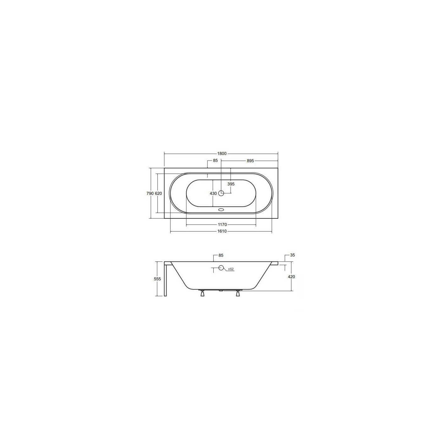 Wanna Do Zabudowy Vitae 180x80 Besco Wanna Do Zabudowy Vitae 180x80 Besco
