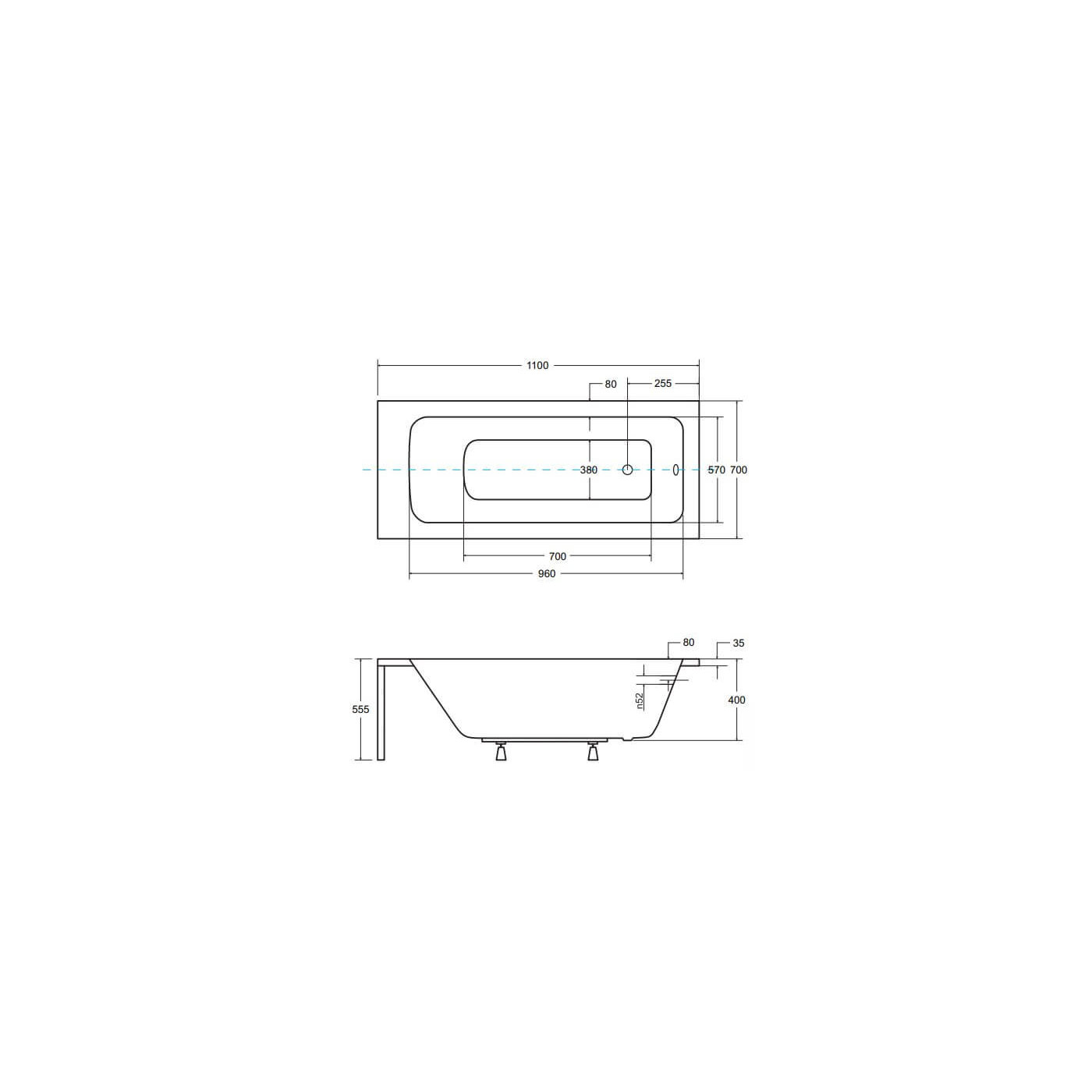 Wanna Do Zabudowy Talia 110x70 Besco Wanna Do Zabudowy Talia 110x70 Besco