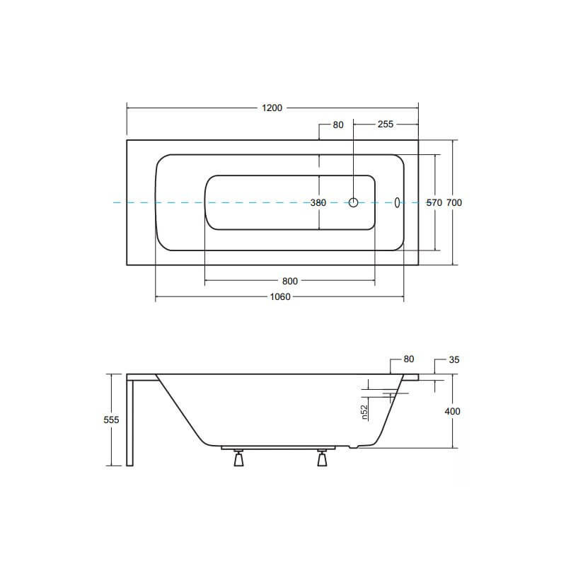 Wanna Do Zabudowy Talia 120x70 Besco Wanna Do Zabudowy Talia 120x70 Besco