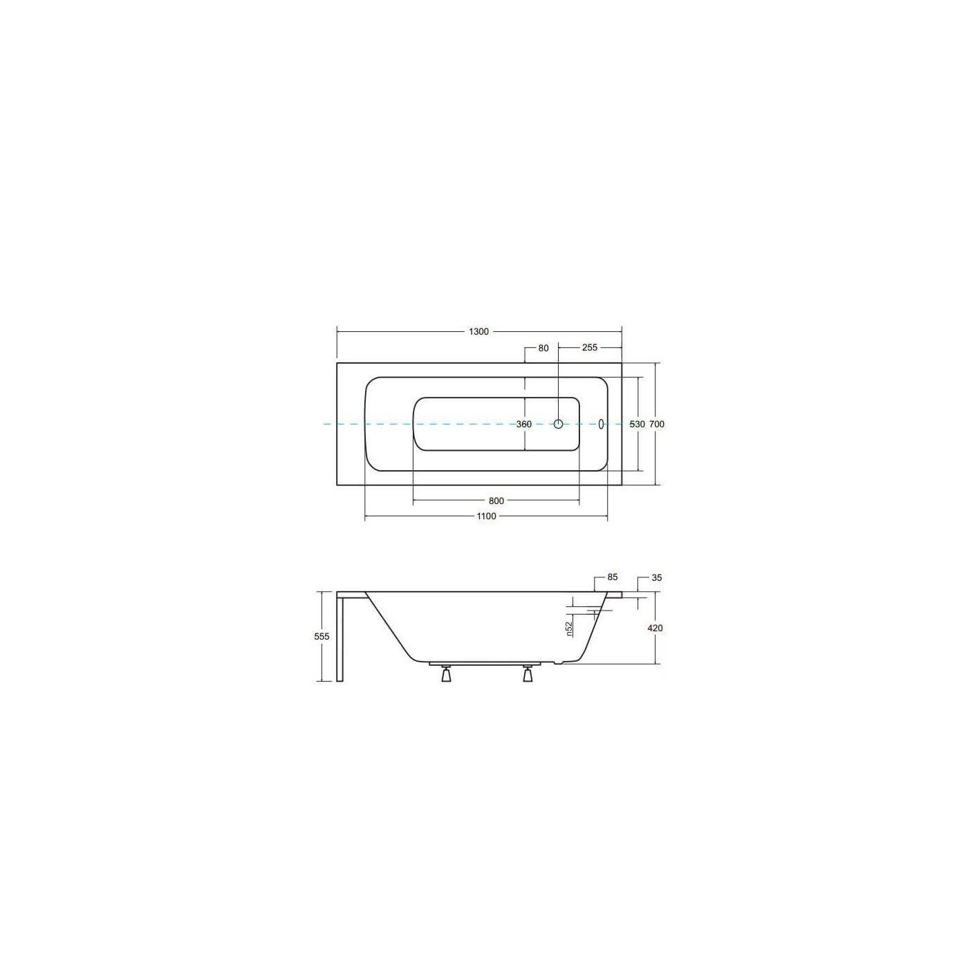 Wanna Do Zabudowy Talia 130x70 Besco Wanna Do Zabudowy Talia 130x70 Besco