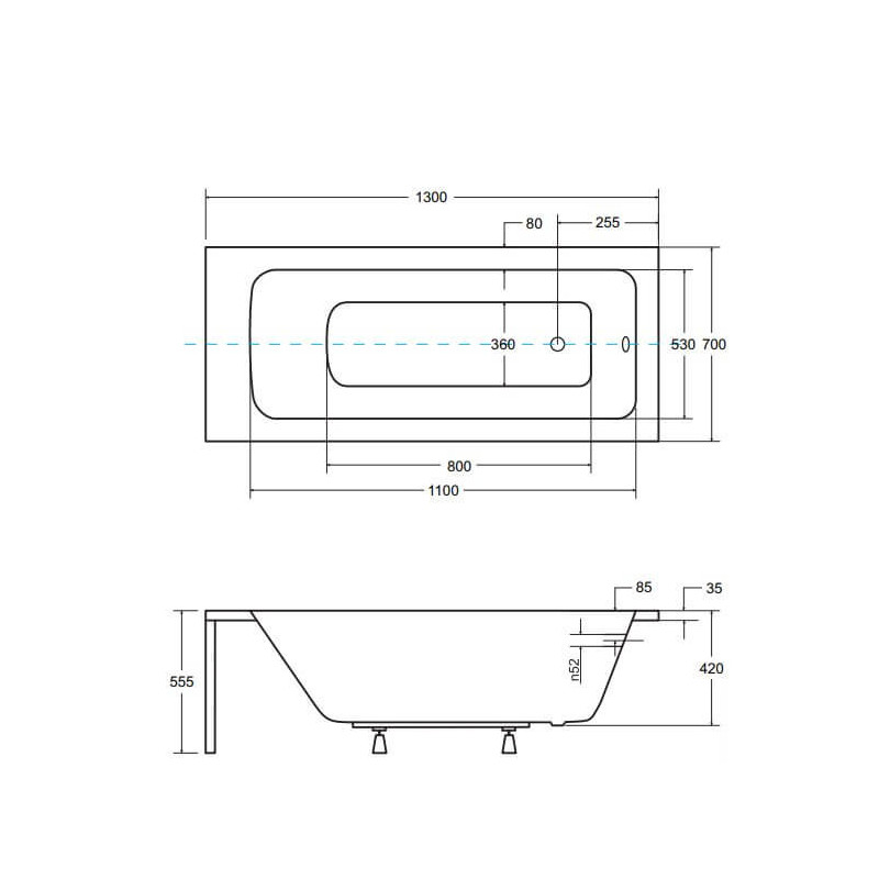 Wanna Do Zabudowy Talia 130x70 Besco Wanna Do Zabudowy Talia 130x70 Besco