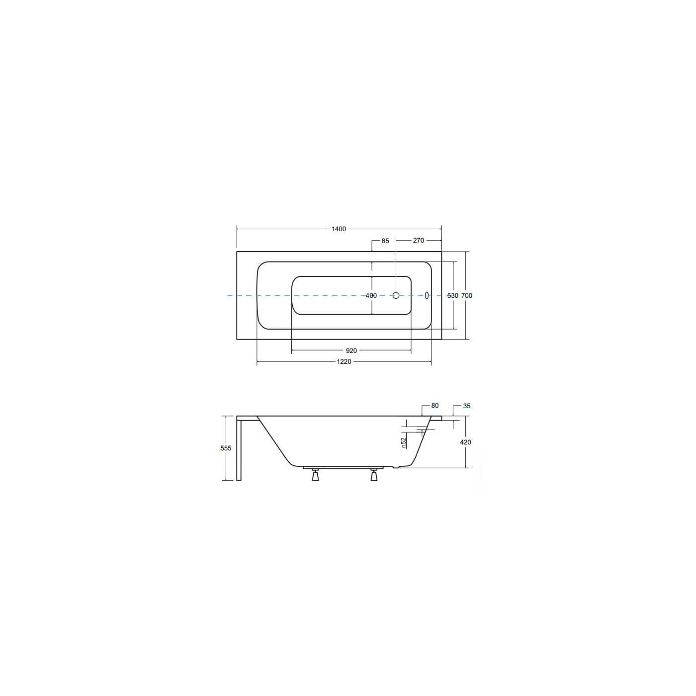 Wanna Do Zabudowy Talia 140x70 Besco Wanna Do Zabudowy Talia 140x70 Besco