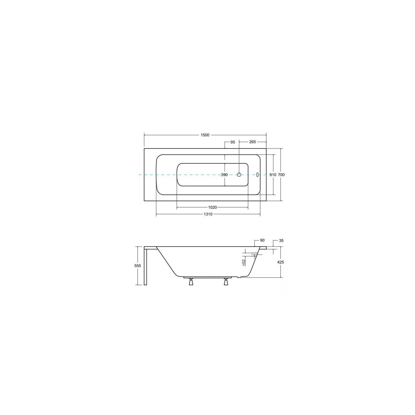 Wanna Do Zabudowy Talia 150x70 Besco Wanna Do Zabudowy Talia 150x70 Besco