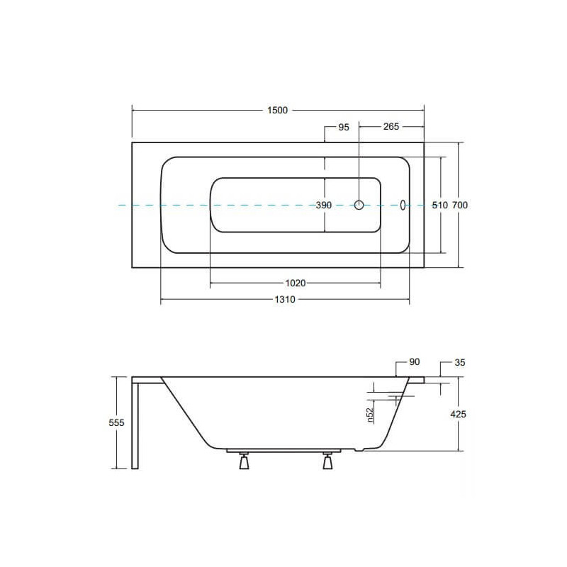 Wanna Do Zabudowy Talia 150x70 Besco Wanna Do Zabudowy Talia 150x70 Besco