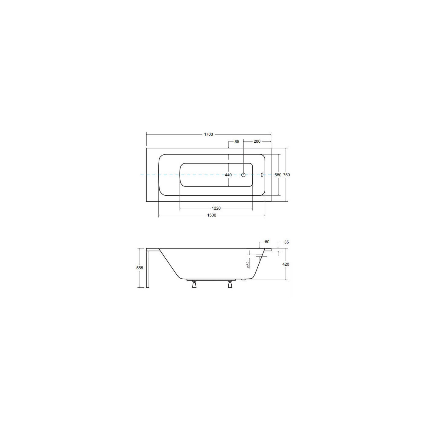 Wanna Do Zabudowy Talia 170x75 Besco Wanna Do Zabudowy Talia 170x75 Besco