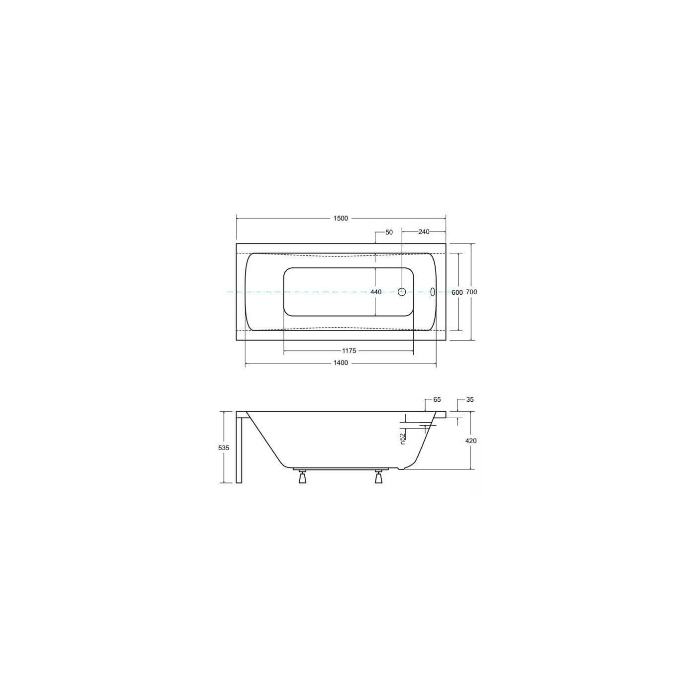 Wanna Do Zabudowy Optima 150x70 Besco Wanna Do Zabudowy Optima 150x70 Besco