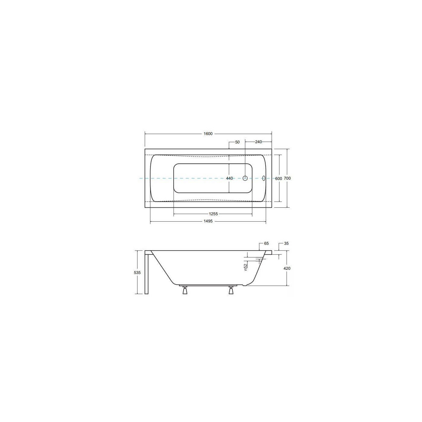 Wanna Do Zabudowy Optima 160x70 Besco Wanna Do Zabudowy Optima 160x70 Besco