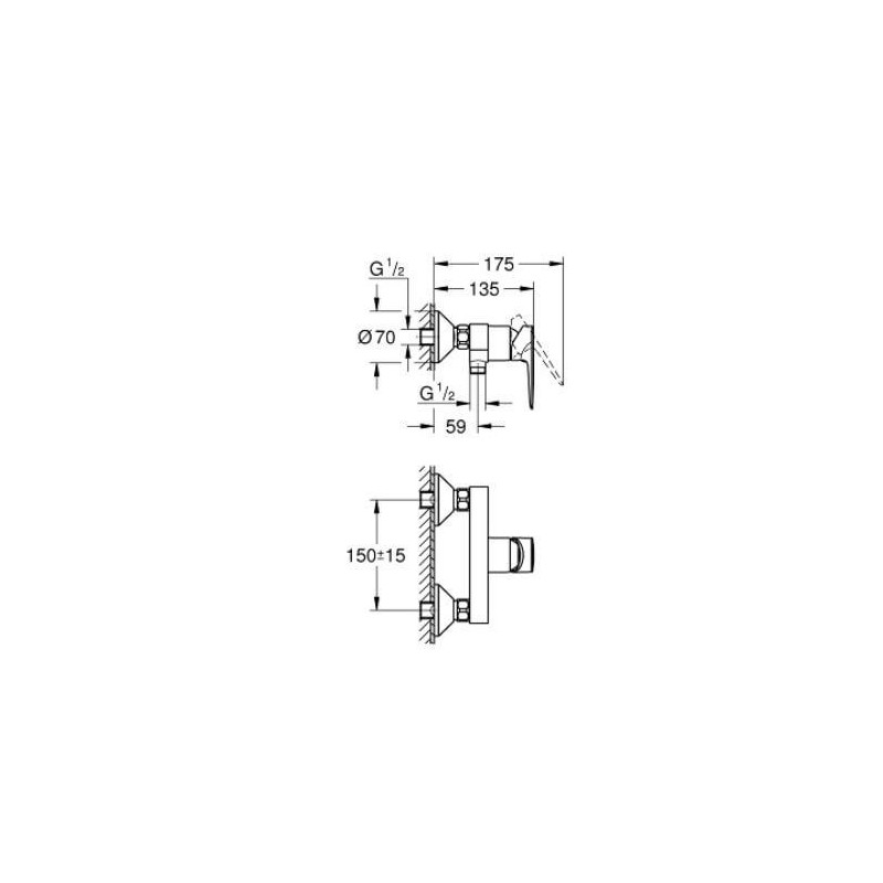 Bateria Prysznicowa Jednouchwytowa Start Edge FastFixation Chrom 24197001 Grohe Bateria Prysznicowa Jednouchwytowa Start Edge FastFixation Chrom 24197001 Grohe