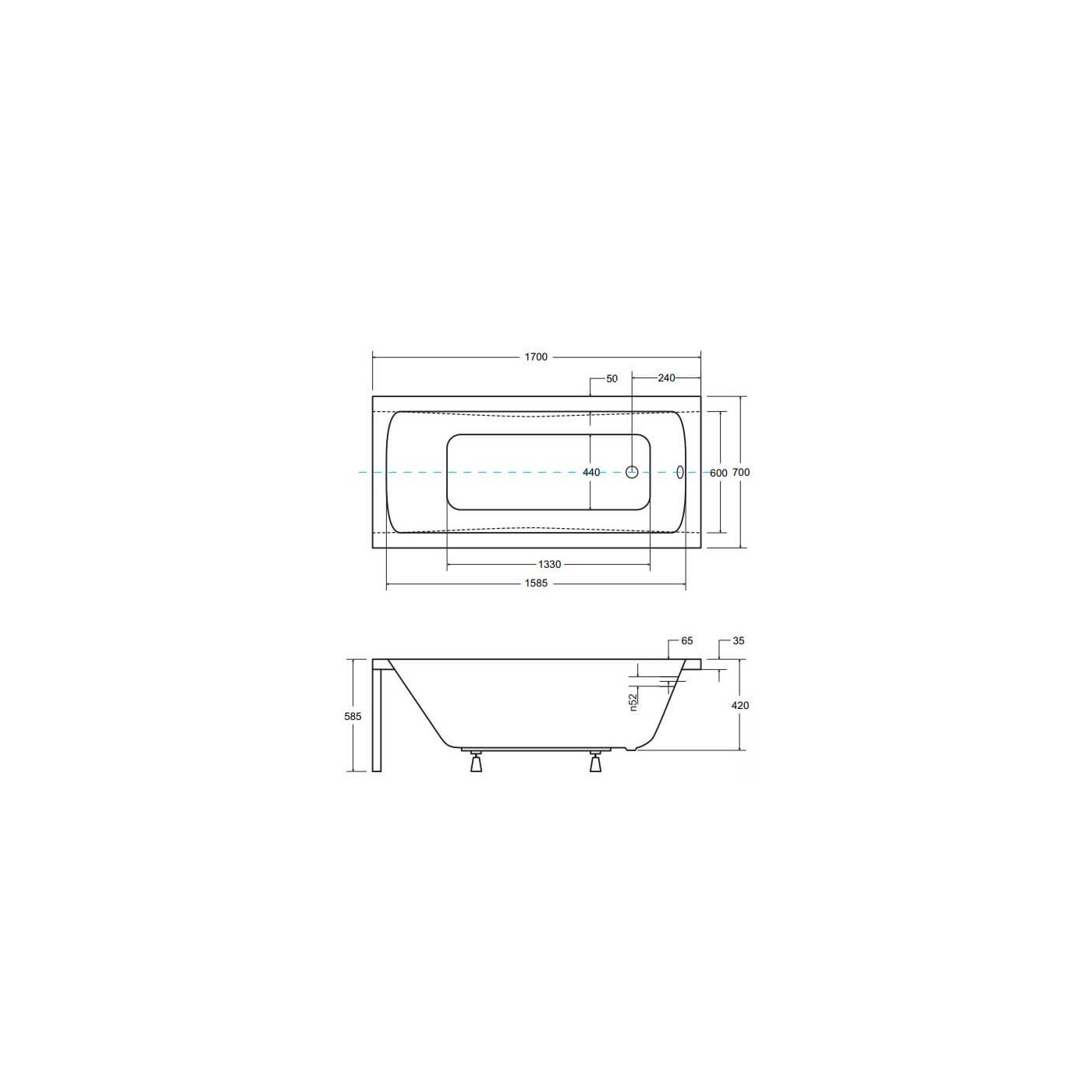 Wanna Do Zabudowy Optima Premium 170x70 Besco Wanna Do Zabudowy Optima Premium 170x70 Besco