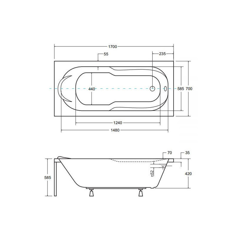 Wanna Do Zabudowy Bona 170x70 Besco Wanna Do Zabudowy Bona 170x70 Besco